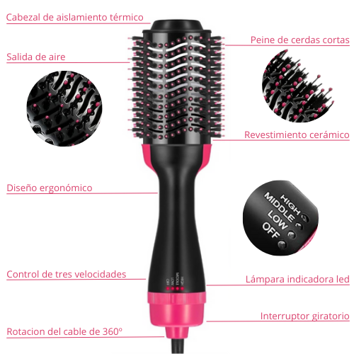 Cepillo secador y voluminizador Rosa